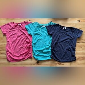 Set of Three Large Maternity T-Shirts - Pink, Teal, Navy